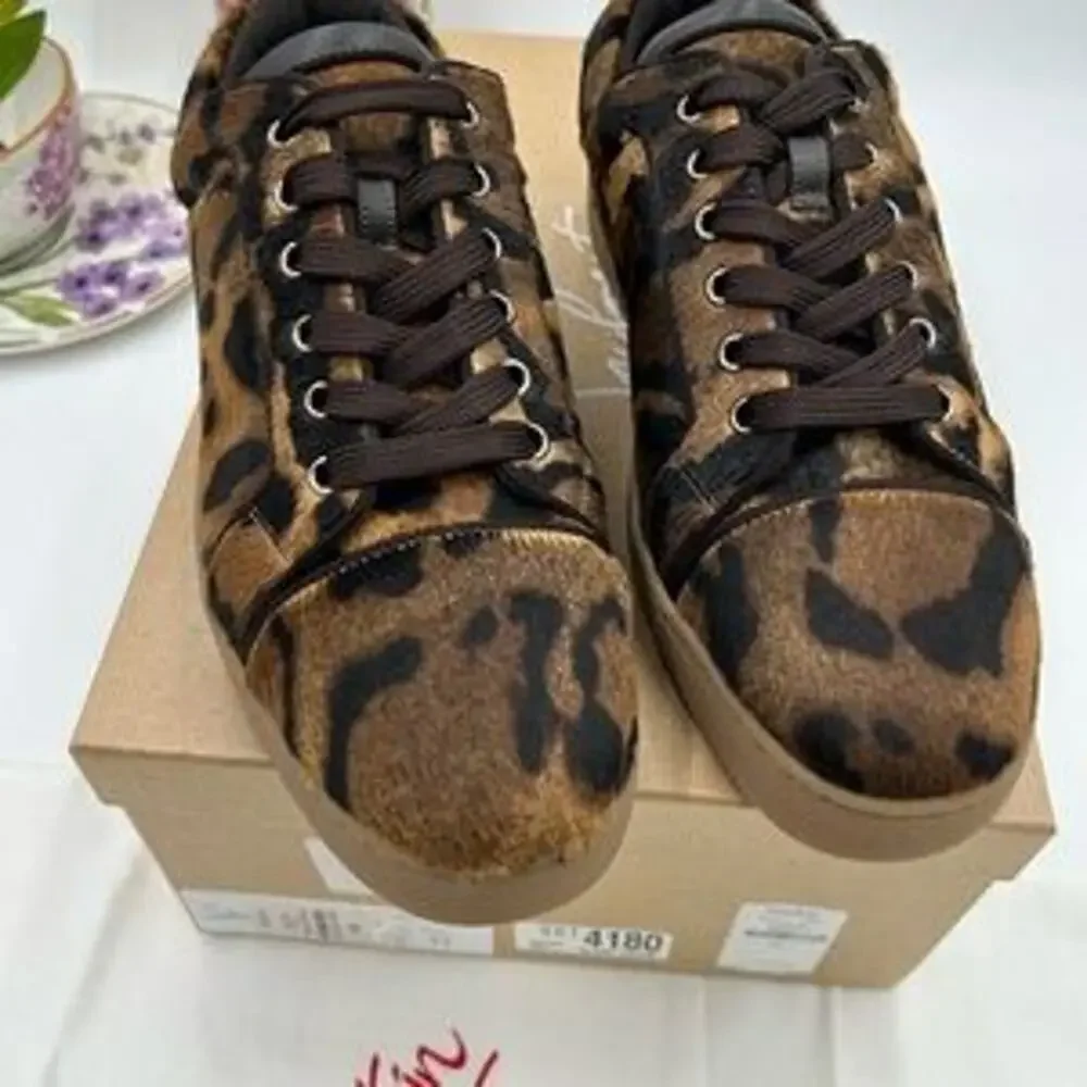SOLD Christian Louboutin leopard affect low top sneakers size 42 made in Italy - Picture 5 of 13